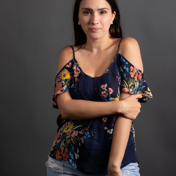 NWOT Blue Floral Off the Shoulder Top by Joie - Picture 3 of 10